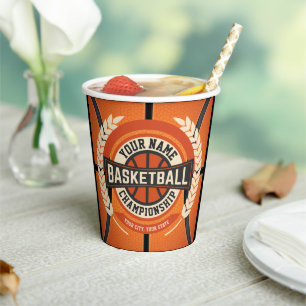Personalised Basketball Team Player Custom Athlete Paper Cups
