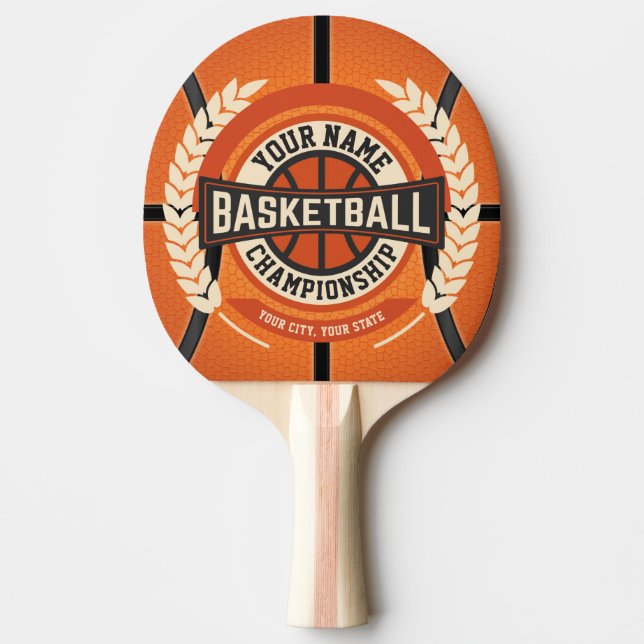 Personalised Basketball Team Player Custom Athlete Ping Pong Paddle (Front)