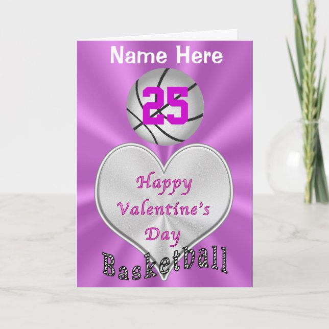Personalised Basketball Valentines Day Cards (Front)
