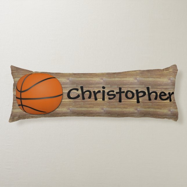 Personalised Basketball Wood Floor Body Cushion (Front)