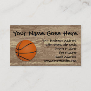 Personalised Basketball Wood Floor Business Card