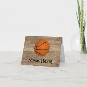 Personalised Basketball Wood Floor Card