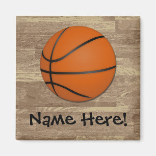 Personalised Basketball Wood Floor Magnet