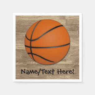 Personalised Basketball Wood Floor Napkin