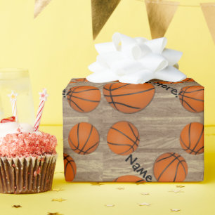 Personalised Basketball Wood Floor Wrapping Paper