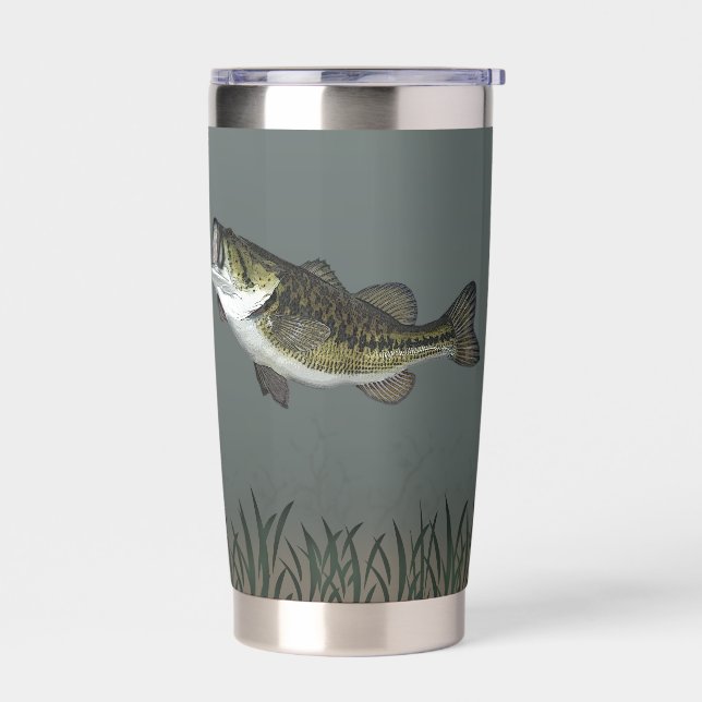Personalised Bass Fish Underwater Insulated Tumbler (Left)