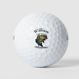 Personalised Bass Whisperer Fisherman Golf Balls
