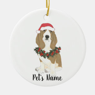 Personalised Basset Hound Ceramic Tree Decoration