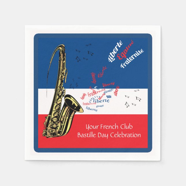 Personalised Bastille Day Napkin (Front)
