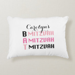 Personalised Bat Mitzvah Accent Pillow