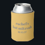 Personalised Bat Mitzvah Favour Yellow Grey<br><div class="desc">Keep the party cool with this stylish personalised Bat Mitzvah can cooler! Featuring a modern minimalist design with bold typography, this custom drink sleeve is a fun and practical favour for guests. Perfect for receptions, celebrations, and party keepsakes, this can cooler adds a unique touch to any Bat Mitzvah event....</div>
