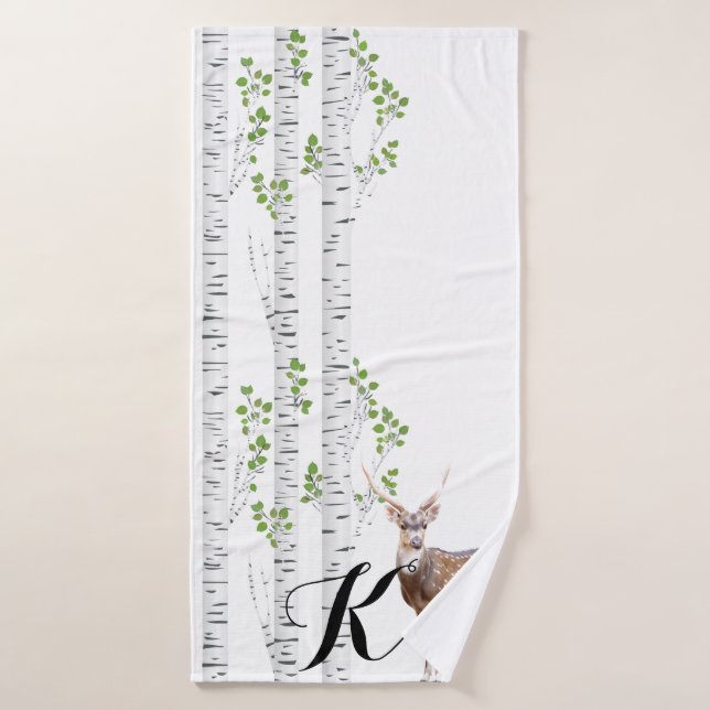 Personalised Bath Towel Deer Doe Buck Woodland Hun (Bath Towel)