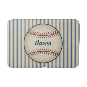 Personalised Bathroom Baseball Bath Mat Rug