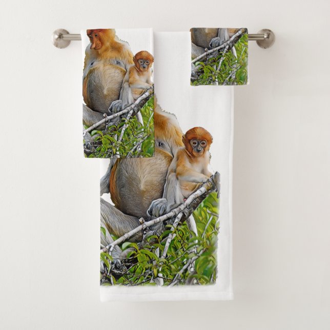 Personalised Bathroom set - Proboscis Monkey (Insitu)
