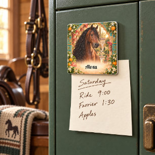 Personalised Bay Andalusian Horse Spanish Orange Magnet