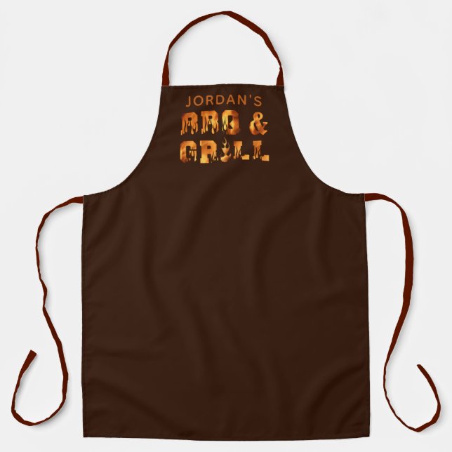 Personalised BBQ & GRILL Apron (Front)