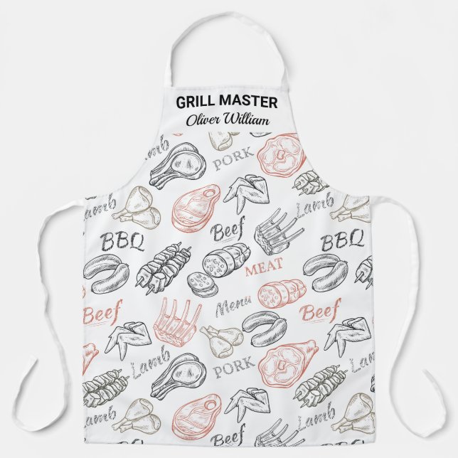 Personalised BBQ Grill Chef Barbecue Master Apron (Front)