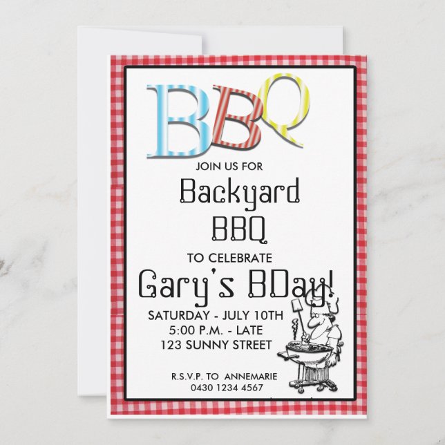 Personalised BBQ Invitation (Front)