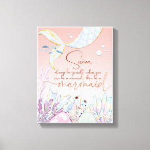 Personalised "Be a Mermaid" Canvas Print