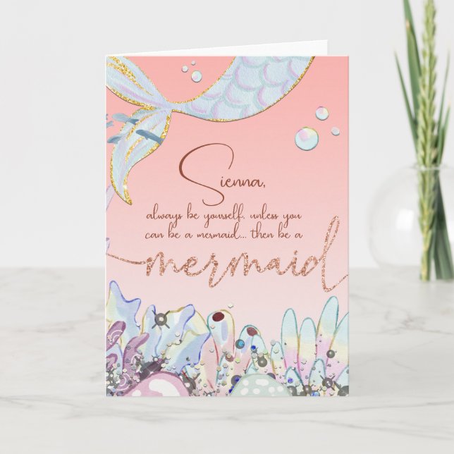 Personalised "Be a Mermaid" Card (Front)
