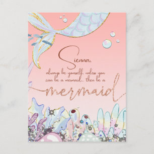 Personalised "Be a Mermaid" Postcard