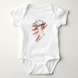 Personalised Be Brave Little One Indian Headdress Baby Bodysuit
