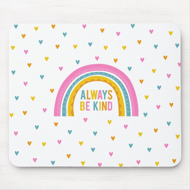 Personalised Be Kind Rainbow Clipboard Mouse Mat (Front)