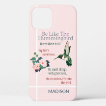 Personalised Be Like a Hummingbird Phone Case