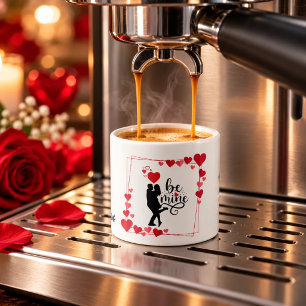 Personalised Be Mine Red Hearts Espresso Cup