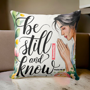 Personalised Be Still and Know Christian Women Cushion