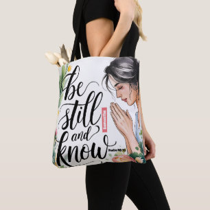 Personalised Be Still and Know Christian Women Tote Bag