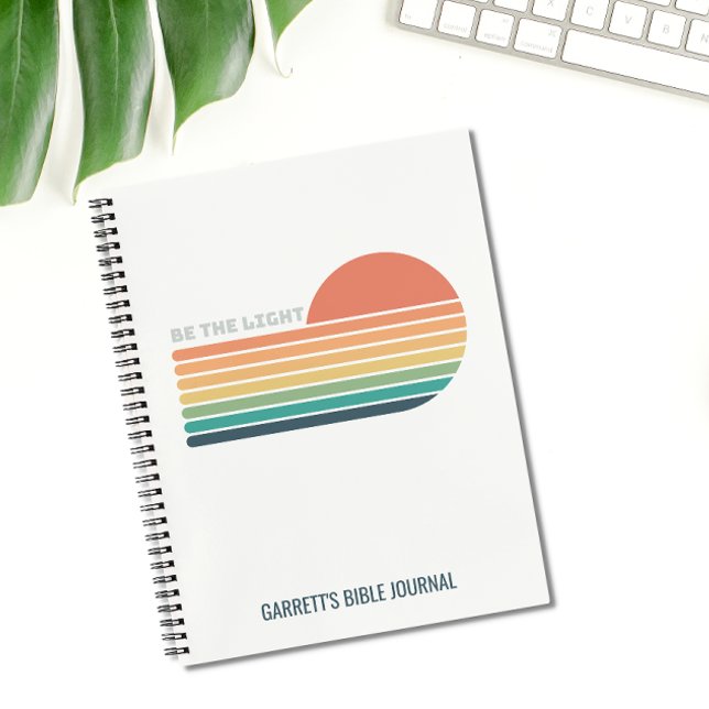 Personalised Be the Light Retro Christian Notebook (Creator Uploaded)