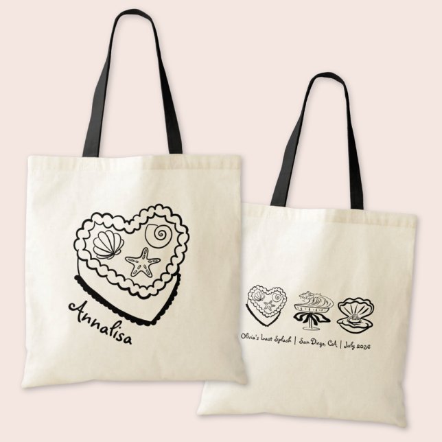 Personalised Beach Bachelorette Tote Seashell Bag (Creator Uploaded)