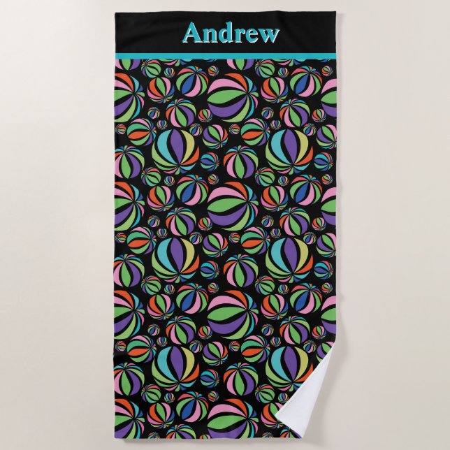 Personalised Beach Balls  Towel (Front)