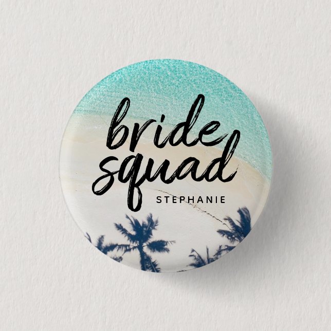 Personalised Beach Bride Squad Button (Front)