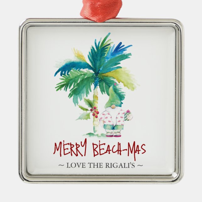 Personalised Beach Christmas Ornaments (Front)
