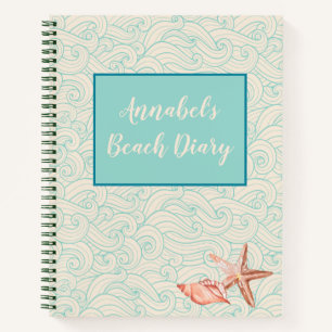 Personalised Beach Diary Notebook