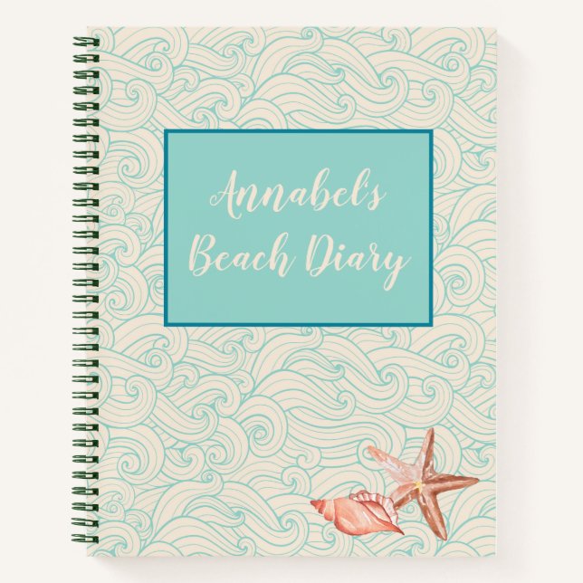 Personalised Beach Diary Notebook (Front)