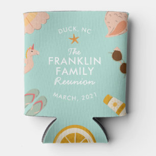Personalised Beach Family Reunion Beer Can Cooler