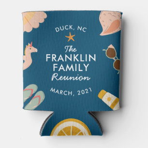 Personalised Beach Family Reunion Bottle or Can Co Can Cooler