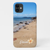 Personalised Beach Frangipani iPhone 11 Case
