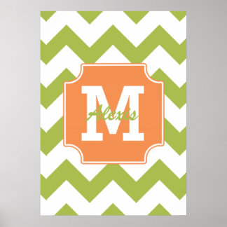 Personalised Beach Fun Chevron Pattern Poster