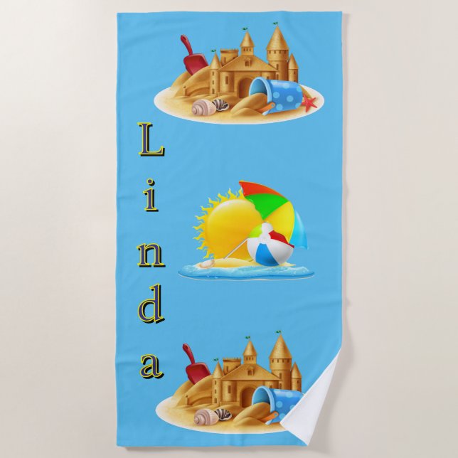 Personalised Beach Fun Towel (Front)