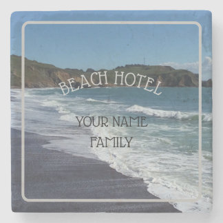 Personalised Beach Hotel Decor Stone Coaster