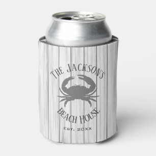 Personalised Beach House Can Cooler