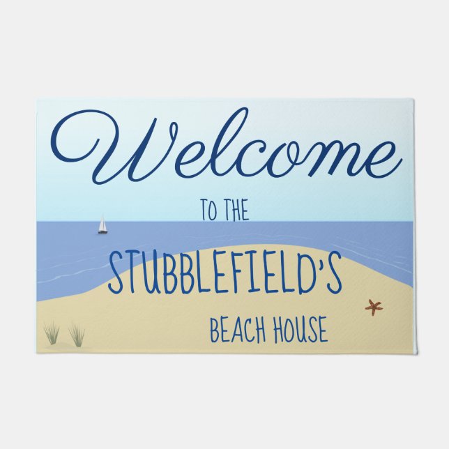 Personalised Beach House  Doormat (Front)