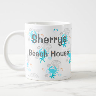 Personalised Beach House Large Coffee Mug