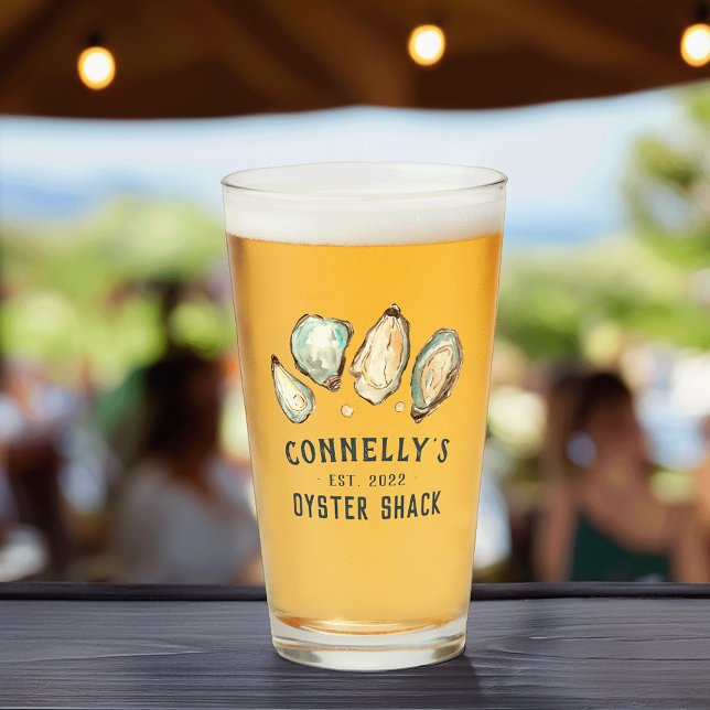 Personalised Beach House Oyster Shack Glass (Creator Uploaded)