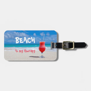Personalised   Beach is my therapy Luggage Tag