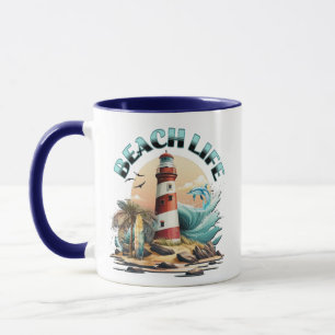 Personalised Beach Life Mug